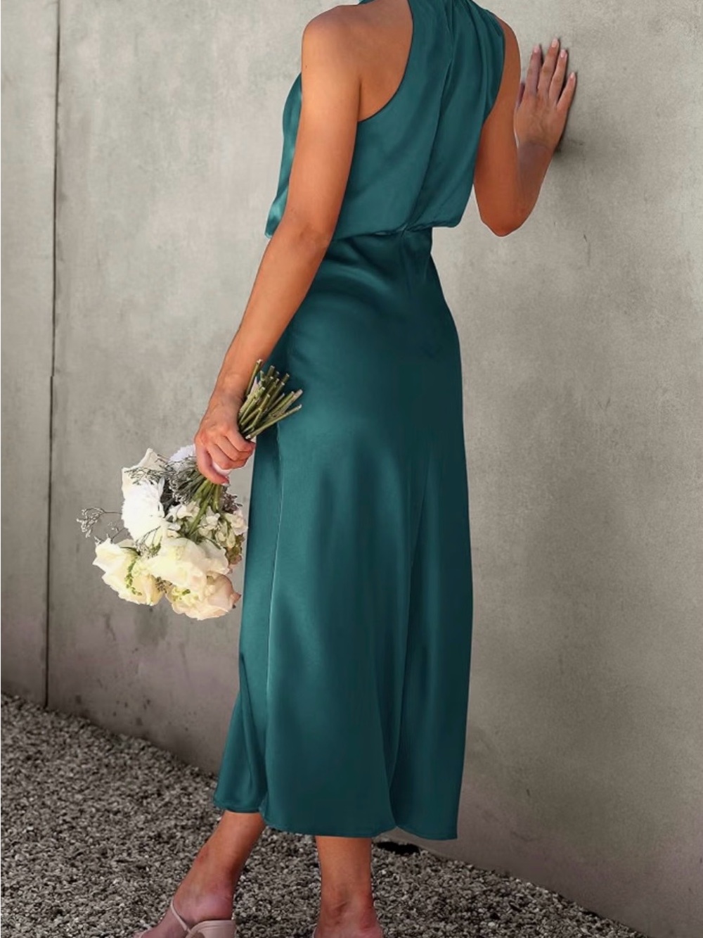Maxi Cocktail Dress Mock Neck & Flare Asymmetrical Top- New W/Tags - Picture 2 of 6